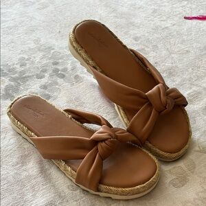 Universal Thread Brown Espadrille Sandals with Knotted Detail